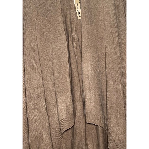 Coco Carmen Cardigan Sweater Poncho Women's One Size Tan Boho Neutral Shawl NEW - Picture 3 of 4